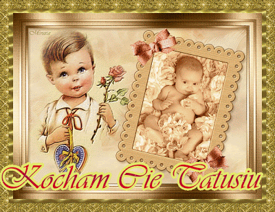 Brokatowa kartka Kocham Cię Tatusiu